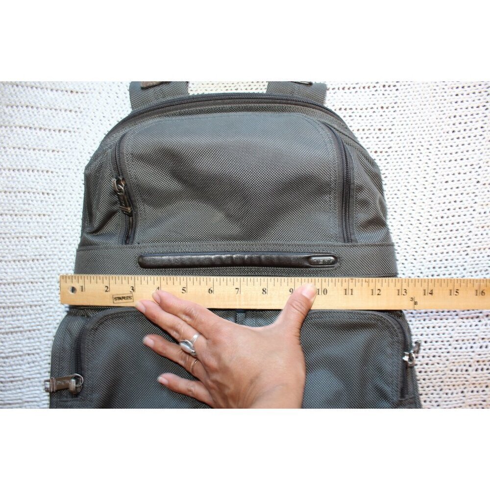 TUMI Ballistic Nylon Backpack Carry Laptop Dark Grey Business Travel - Picture 3 of 7